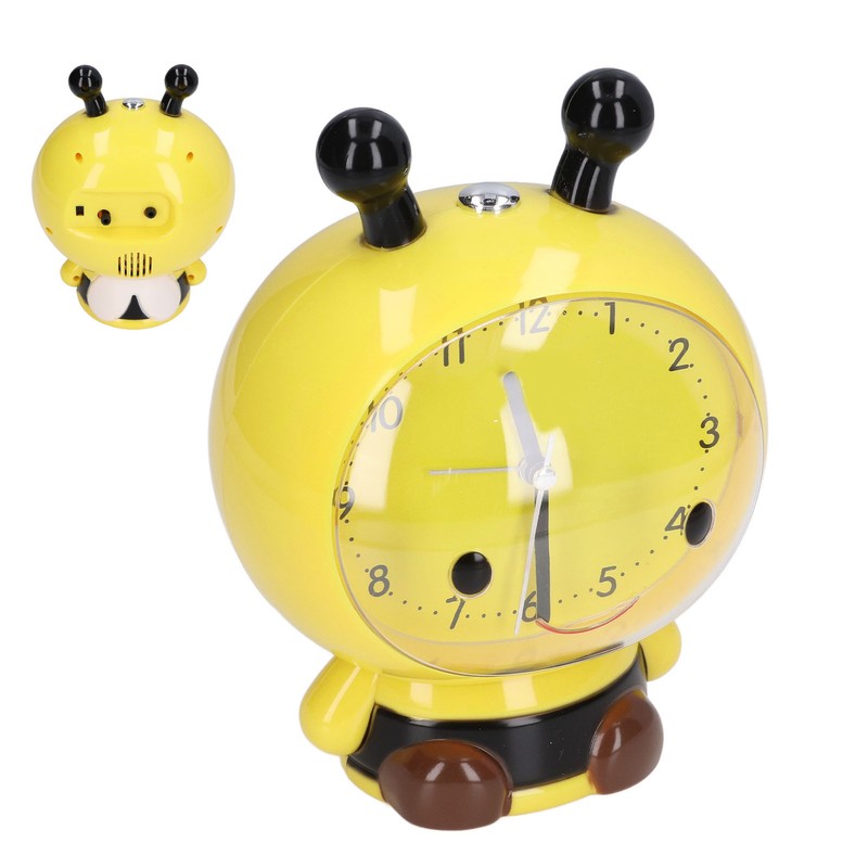 Alarm Clock Cute Cartoon Safe Use Silent Tick Light Weight