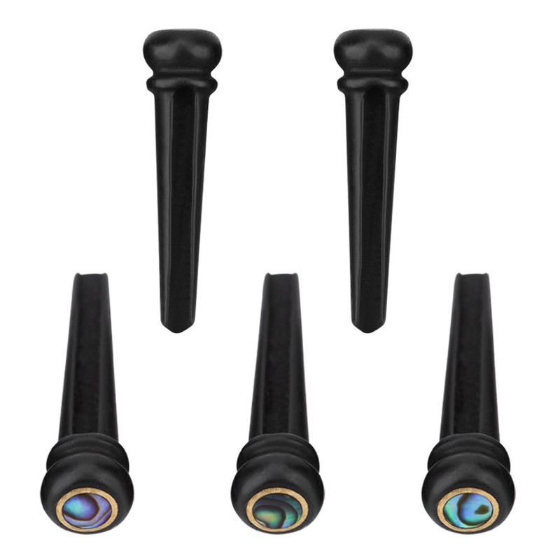Guitar Bridge Pin, 6Pcs Ebony Bridge Pins with Abalone Shell