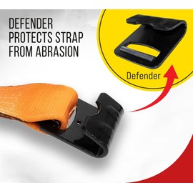 Mytee Products Winch Straps 4" x 30' - High Abrasion Orange Heavy Duty Tie Down w/Flat Hook Extreme WLL# 6670 lbs | 4 Inch Cargo Control for Flatbed Truck Utility Trailer (4 Pack)