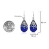 Floral Vine Ornate Teardrop Simulated Blue Lapis-Lazuli .925 Sterling Silver