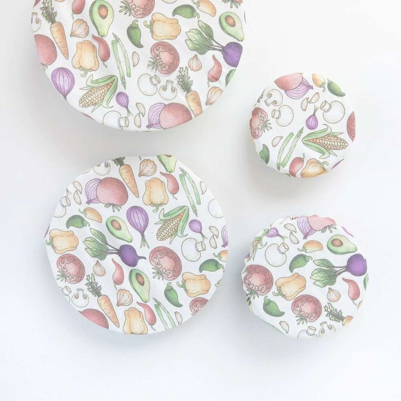 4MyEarth Reusable Cotton Food Cover - Set of 4, Leaf