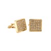 Blingforfun Elegant Vermeil Square CZ Gold Tone Cufflinks Gift Boxed