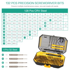 ORIA Precision Screwdriver Set, (Upgraded Version)145 in 1 Screwdriver Set with 132 Screwdriver Bits, Repair Tool Kit with Portable Case for Smartphones, Laptops, Watches