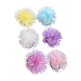 BIUDECO 6pcs Elastic Hair for Ponytail Holders Hair Ties White Yellow for Everyday Wear and Party Decoration