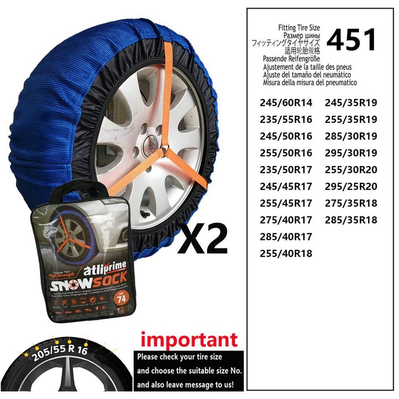 atliprime Fabric Snow Chain Textile tire Chains suv Snow Sock