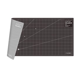 NEWBRAUG 24'' × 48'' Large Self Healing Cutting Double Sided 5-Ply Mat, Big Cutting Board for Rotary Cutting, Quilting, Sewing, Craft, Fabric & Scrapbooking(Gray/Black)