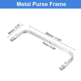 sourcing map Metal Purse Frame 11 in, 2 Pcs Rectangle Frame Kiss Lock, Bag Frame Hardware Replacements for DIY Purse Handle Bag Making, Clutch Coin Purse Frames