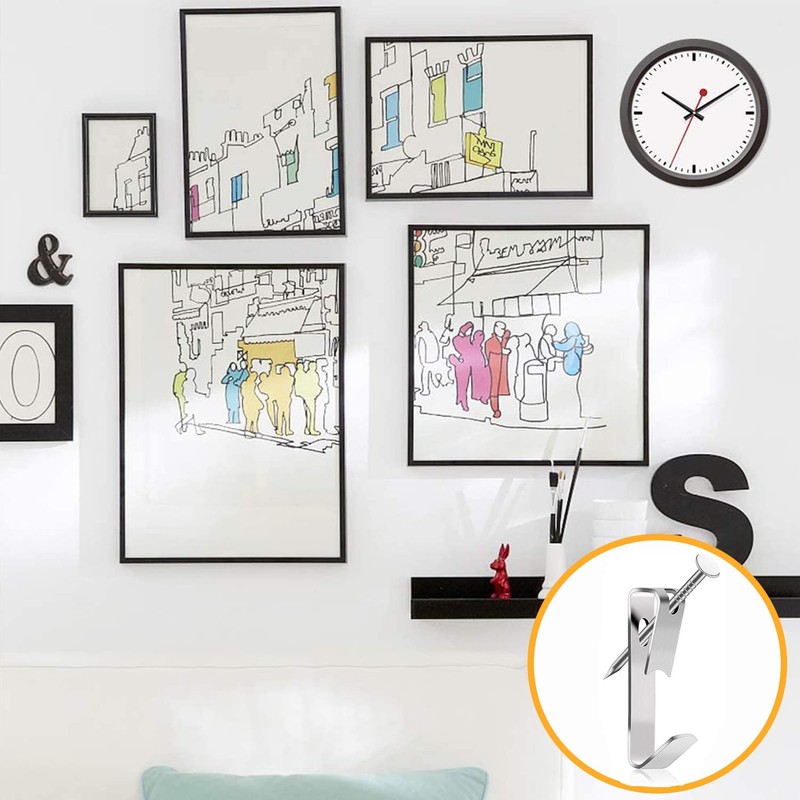 Picture Hanging Hooks with Nails, 30 lbs Heavy Duty Wall