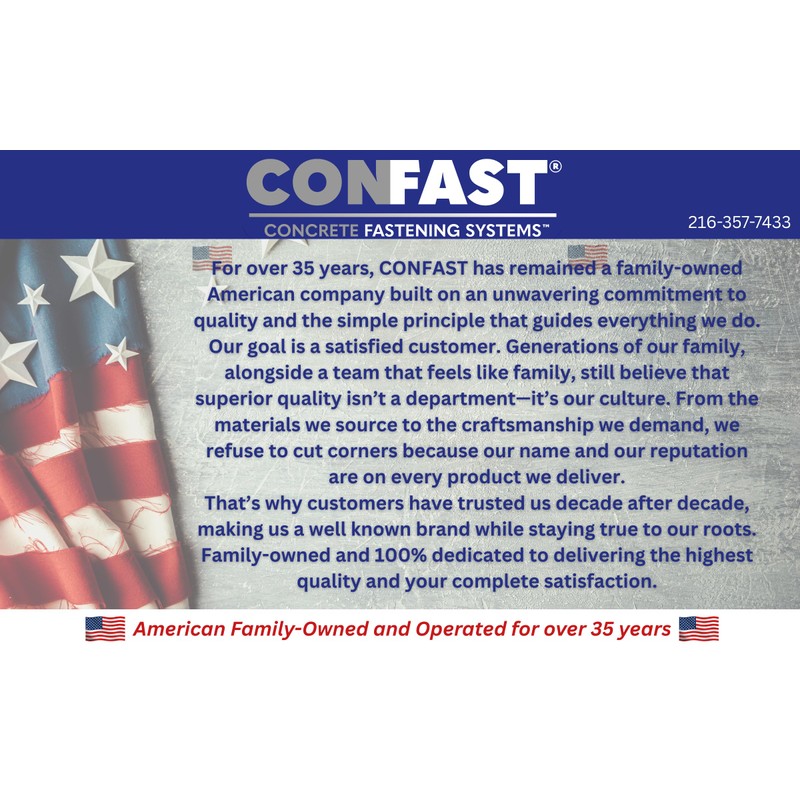 CONFAST 3/8" x 5" Stainless Steel Wedge Anchor (50 per