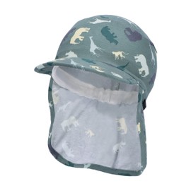Sterntaler Unisex Children's Peaked Cap Neck Scarf Safari Children's Hat, dark green
