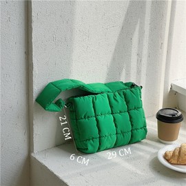 Mabecol Shoulder Bag Women's Shopper Bag Handbag Women's Tote Bag Checked Leisure Bag Nylon, Green