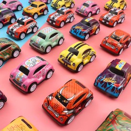 Pack of 12 Mini Pullback Cars for Toy Cars from 2 Years - Metal Stunt Racing Vehicles with Pull Back Press, Push & Go Function, Pocket Fillers for Parties and Gifts for Children from 2-5 Years