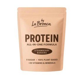 Strawberry Banana Vegan Protein Powder Plant Based Dairy Free High Protein Low Carb Fitness Supplement Muscle Recovery Smooth Shake Clean Nutrition 20g Protein