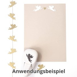 ARTOZ Punch, angel, 5 cm, paper punch, hole punch, motif punch for Christmas, wedding, christening, hole punch with putto motif, suitable from 140 g/m² to 250 g/m²