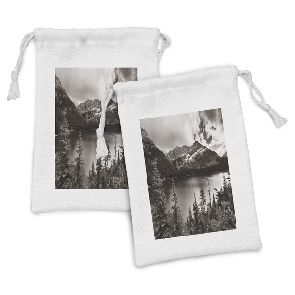 Lunarable National Parks Fabric Pouch Set of 2, Alpine Area