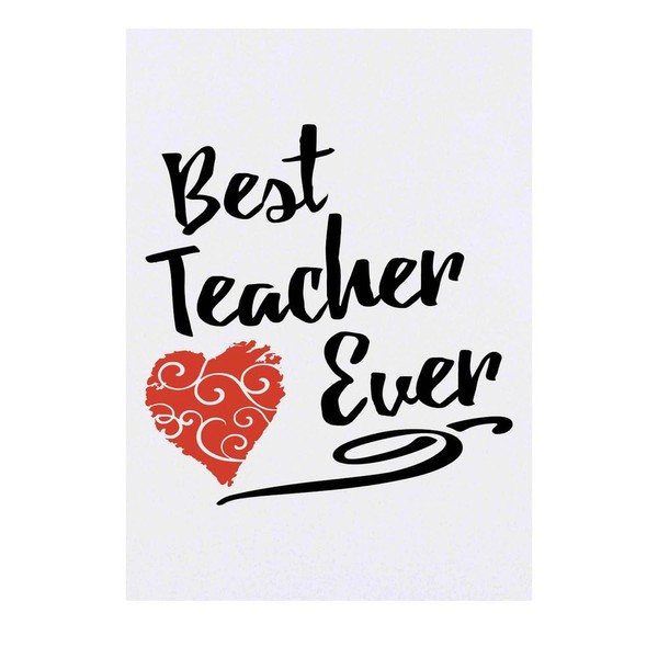 'Best Teacher Ever With Red Heart' Temporary Tattoo - Water