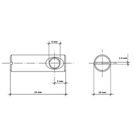 HEXATON Asymmetric Barrel Nut M6 x 10 x 16 mm 50 Pieces