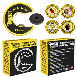 1 x SabreCut APSC22 22 mm (55/64 Inch) Automatic Pipe Cutter with Clip and Turn Function, Compact Zinc Alloy Body with Durable SKS-3 Cutting Wheel Made of Highly Chrome-Plated Tool Steel