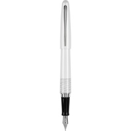 PILOT MR Animal Collection Fountain Pen in Gift Box, Matte White Barrel with White Tiger Accent, Fine Point Stainless Steel Nib, Refillable Black Ink (91141)