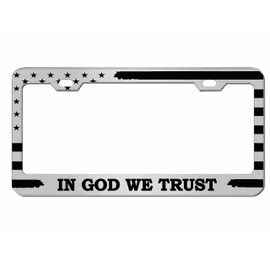 in God We Trust with American Flag Design Car License Plate Frame Auto Tag Holder/Car Accessories