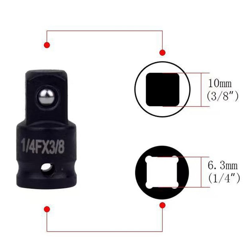 Socket Adapter Set Adapter 3/8 to 1/2, 1/4 to 3/8,