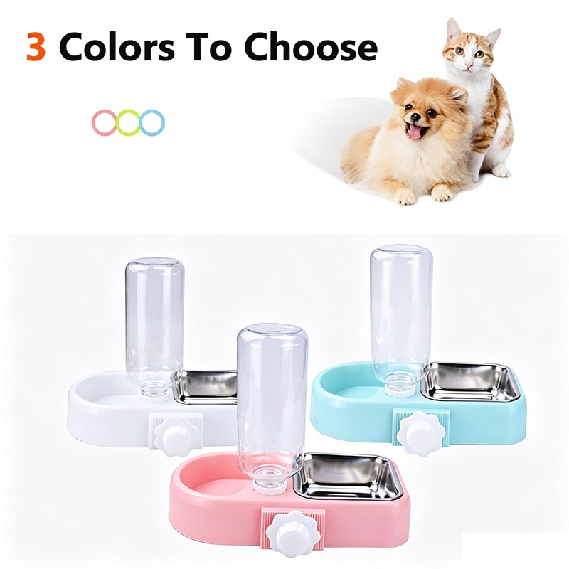 J&L VVMEET Hanging Dog Bowls, Cage Automatic Cat Food and
