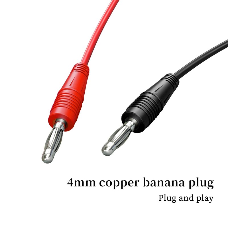 Cleqee 2PCS 4mm Banana Plug to Test Hook Clips Test