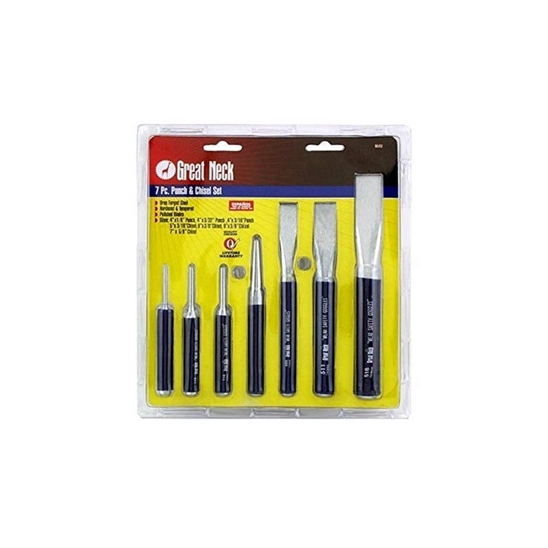 GreatNeck 907EV 7 Piece Cold Chisel and Punch Set, Punch