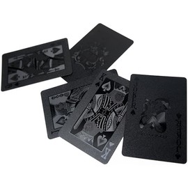 Cat Hand Plastic Playing Cards, Gorgeous Premium Card Game Cards, Double-Sided, Bend-Resistant, Waterproof, Magic Dedicated Box, Case, Gold, Black (Jet Black/Black)