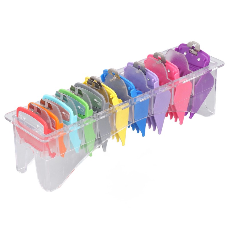 10 Sizes Hair Clipper Combs Guides Professional Colorful Number Coded