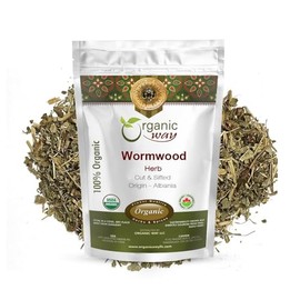 Organic Way Wormwood Herb Cut & Sifted (Artemisia absinthium) - Herbal Tea | European Wild-Harvest | Kosher & USDA Certified | Vegan, Non-GMO & Gluten Free | 100% Raw from Albania 8 Oz (Pack of 1)