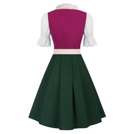 JASAMBAC Women German Dirndl Dress Clothing Oktoberfest Serving Apron Size L Purple