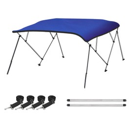 Naviskin Pacific Blue 4 Bow 8'L x 54" H x 54"-60" W Bimini Top Cover Includes Mounting Hardwares,Storage Boot with 1 Inch Aluminum Frame