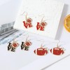 Football Bow Earrings for Women Trendy Acrylic Sports Lover Teardrop