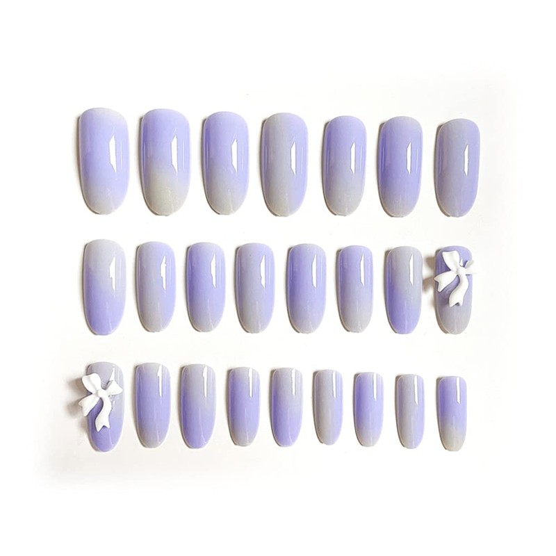 Set of 24 Nail Tips, 12 Different Sizes, Medium Length,