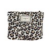 WeddHuis Pink Leopard Print Cosmetic Bag for Women, Large Capacity,