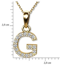 LillyMarie Ladies 333 Gold Chain Letter Pendant G Colourless Length Adjustable Confectionery Gifts Partner Christmas
