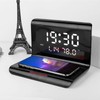 Clock Wireless Charger, MultiFunctional Digital Alarm Clock with Qi Wireless