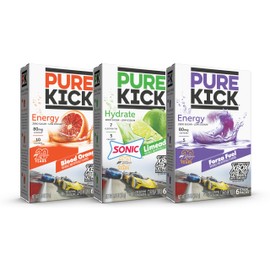 Pure Kick Forza Fuel Limited Edition Energy, Blood Orange Energy & Sonic Limeade Hydration Singles To Go Drink Mix – 3 / 6ct Boxes - 18 Total Packets