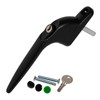 Black Yale UPVC Window Handle Inline Double Glazing Universal Key