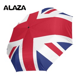 ALAZA Union Jack British 3 Folds Auto Open Close Anti-UV Umbrella