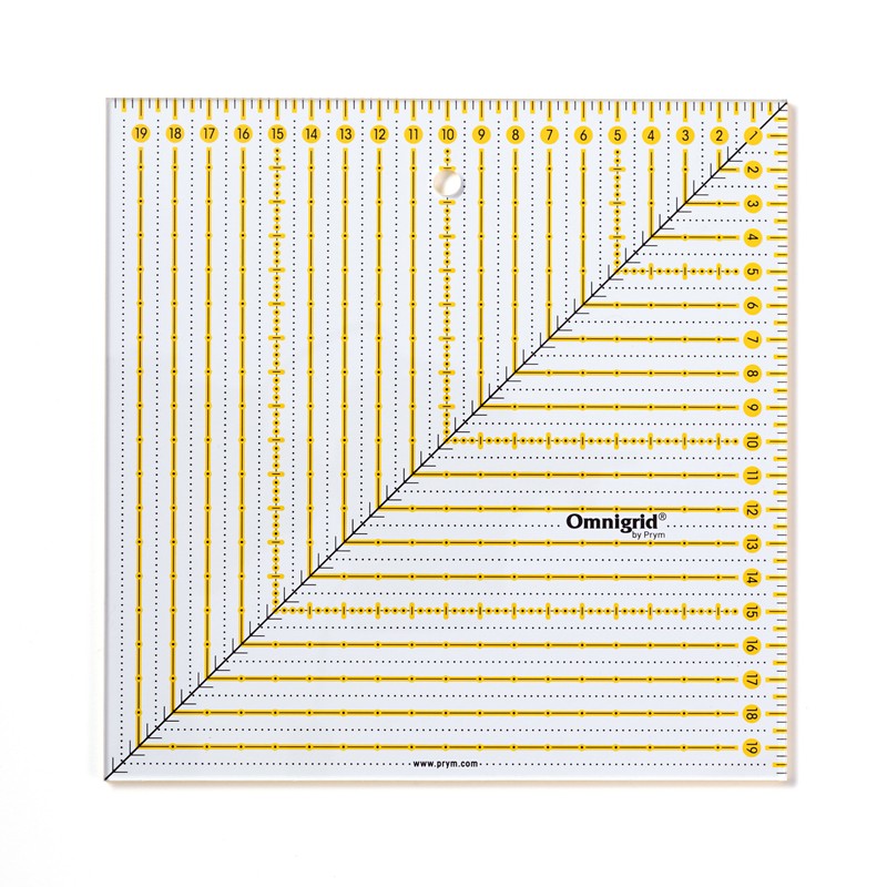 Prym Omnigrid 611655 Patchwork Ruler Square 20 x 20 cm