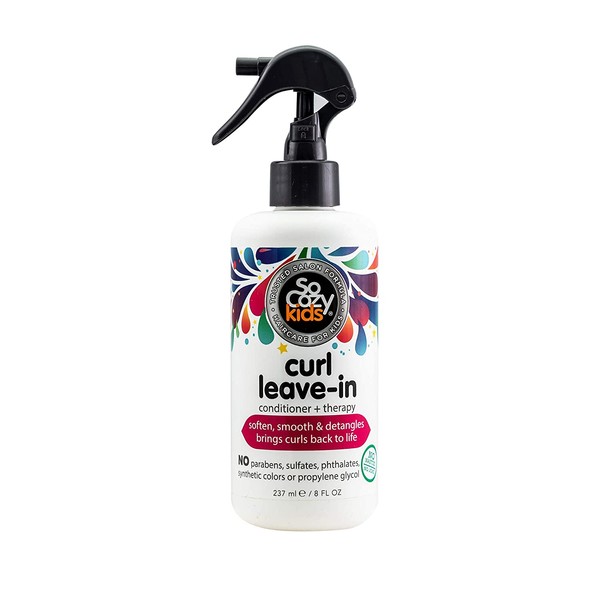 SoCozy Curl Spray | Leave-In Conditioner | For Kids Hair | Detangles and Restores Curls | 8 fl oz | No Parabens, Sulfates, Synthetic Colors or Dyes