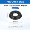 MECCANIXITY 60 Pcs #14 Countersunk Finish Washers, 304 Stainless Steel