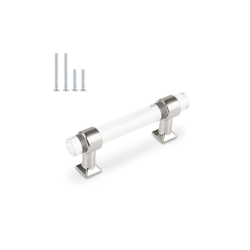 Orger 10 Pack Acrylic 3 Inch Cabinet Pulls,Clear Crystal Cabinet