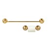 Melody Jane Dolls House Gold Brass Towel Rail Toilet Tissue