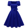OBBUE Women's Square Neck Dress Vintage 1950s Cocktail Party Dress