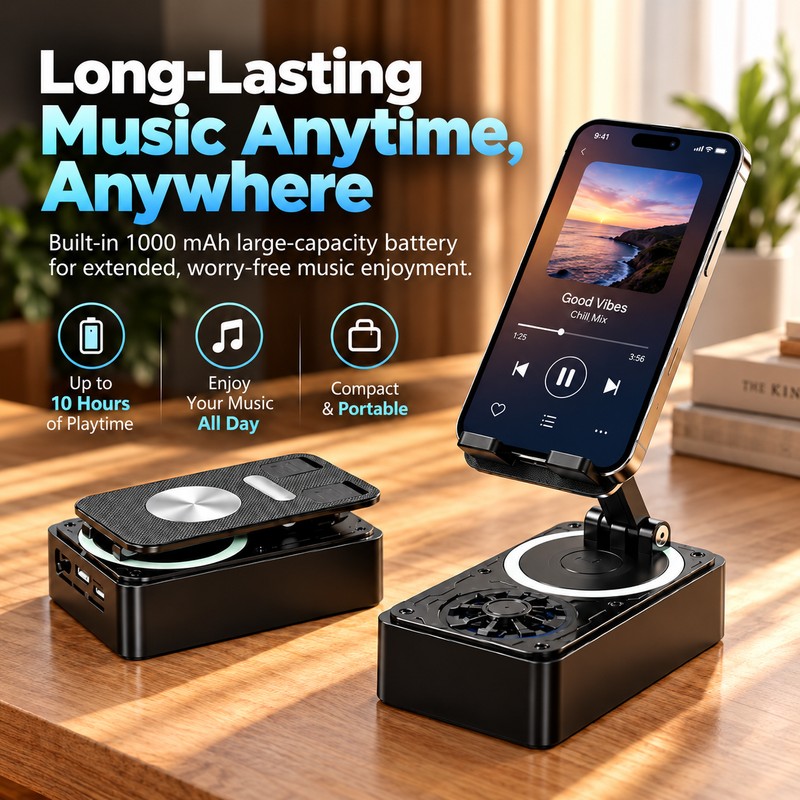 3-in-1 Bluetooth Speaker Phone Stand for Hands-Free Viewing – Adjustable
