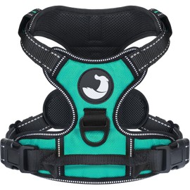 Joytale No Pull Dog Harness for Extra Large Dogs, Reflective Pet Vest with Front Clip, Adjustable Soft Padded Harnesses with Easy Control Handle for Training and Walking, Teal, XL