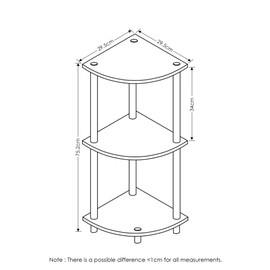 Furinno Turn-N-Tube 3-Tier Reversible Corner Display Rack Multipurpose Shelving Unit, Light Blue/White 12077LBL/WH